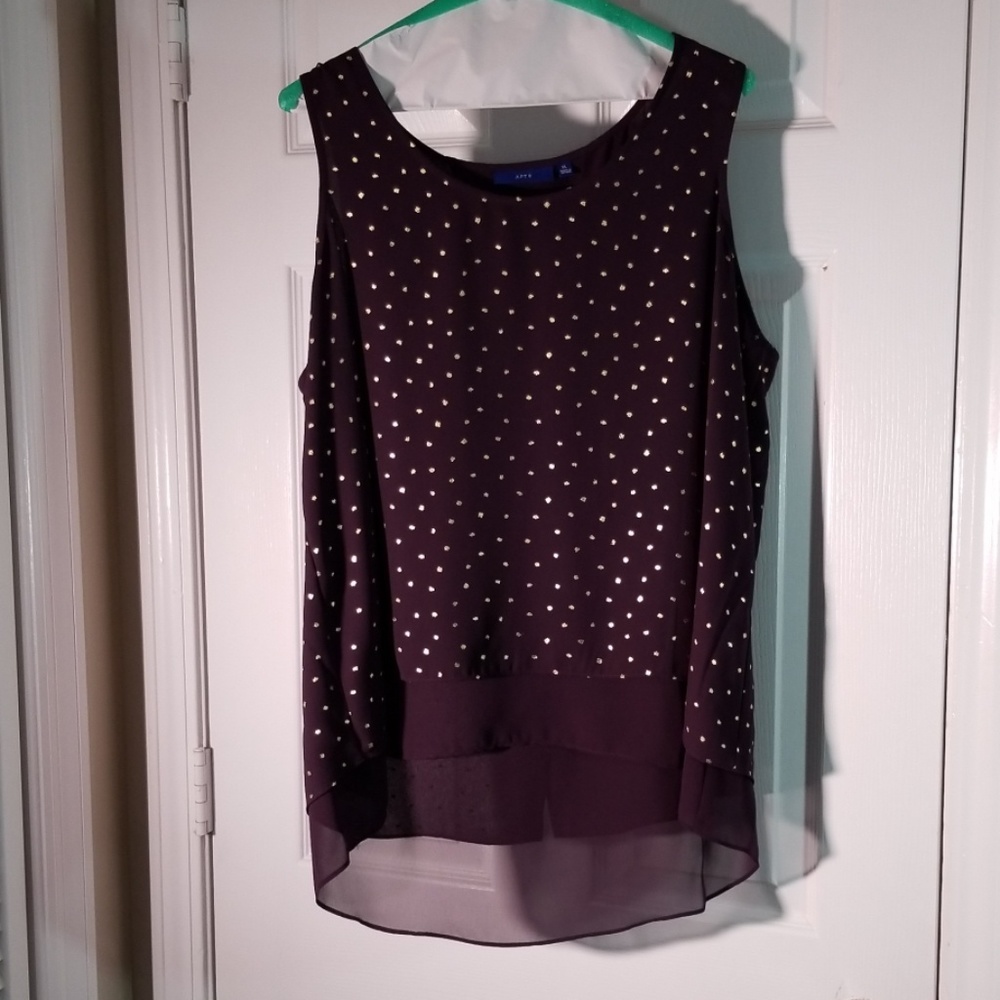 Apt 9 Burgundy Layered Sleeveless Blouse